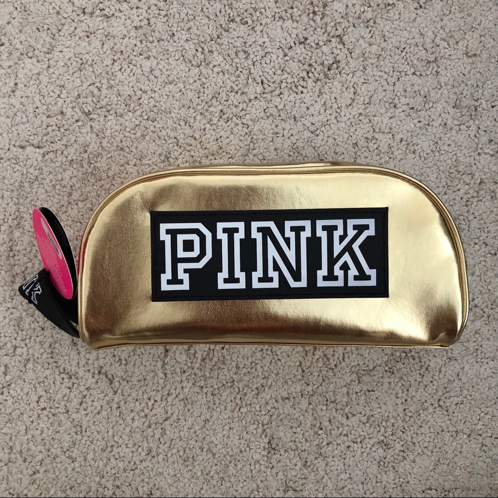 NEW Victoria’s Secret Pink Gold Cosmetic Bag